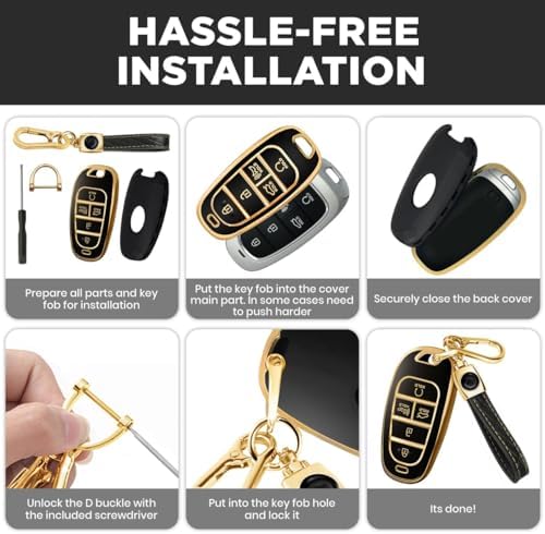 Lucrum Compatible with Hyundai Key Fob Cover & Keychain - Image 6