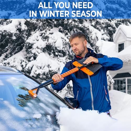 ZONETECH Extendable Snow Squeegee, Ice Scraper and Shovel 42" Lenght- Rotating - Image 5