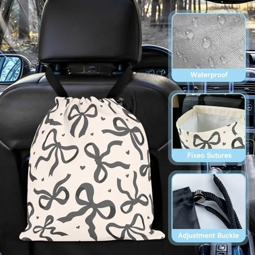 Black Bow Car Trash Bag - Image 3