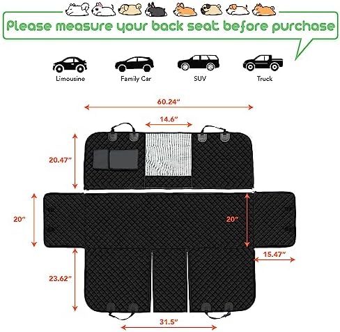Vailge 100% Waterproof Convertible Dog Car Seat Covers, 100% Waterproof Dog - Image 6