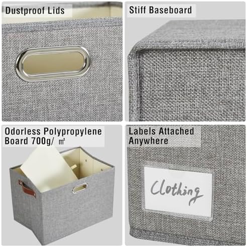15" Fabric Storage Box with Lids - Image 5