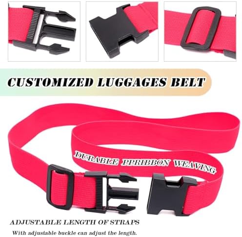 Personalized Luggage Straps, Custom Adjustable Suitcase Belt Embroidered - Image 4