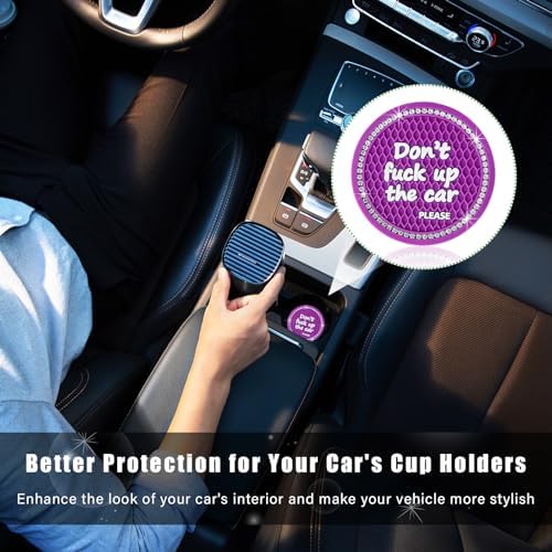 Ziciner 4 Pack Bling Car Cup Holder Coaster, 2.75 Inch Anti-Slip Auto Insert - Image 4