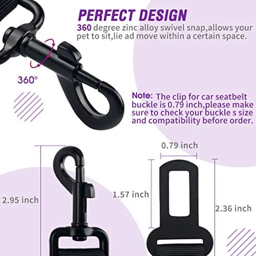 COOYOO Dog Seat Belt, 3 Piece Set Retractable Dog Car Harness Adjustable - Image 6
