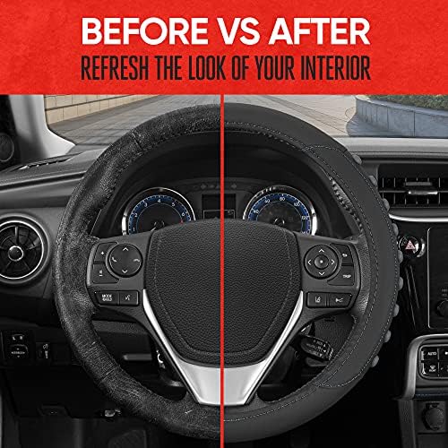 Motor Trend FlexGrip Gray Steering Wheel Cover - Image 4
