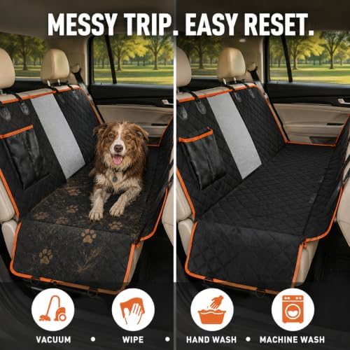 Dog Car Seat Cover for Back Seat, 600D Waterproof Hammock for Cars and SUVs - Image 5