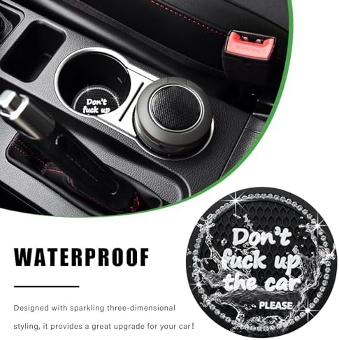 Ziciner 2 Pack Bling Car Cup Holder Coaster, 2.75 Inch Anti-Slip Auto Insert - Image 5