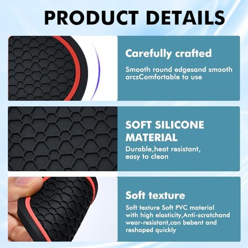 4 Pcs 2.75 Inch Car Coasters, Non-Slip Waterproof PVC - Image 7