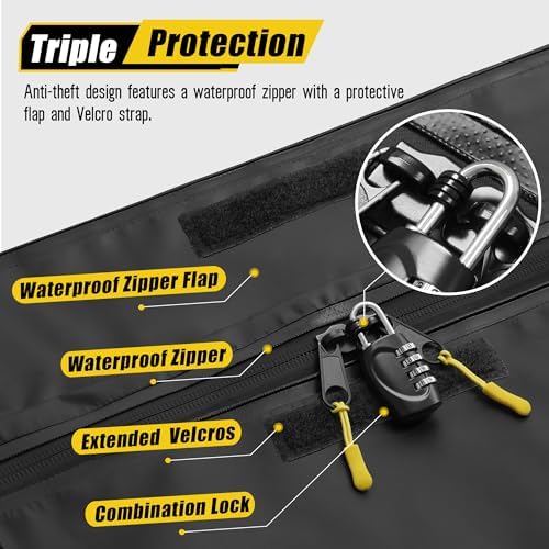 ARKSEN Extra-Wide 42 Cubic Feet Waterproof Rooftop Cargo Carrier Bag Heavy Duty - Image 2