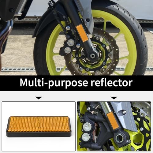 10 Pack Yellow Reflectors Self-Adhesive Rectangular, Quick Mount - Image 6