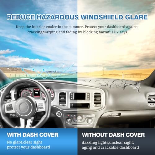 FIILINES Dash Cover for 2011-2022 2023 Dodge Charger LHD, Dashboard Mat - Image 6