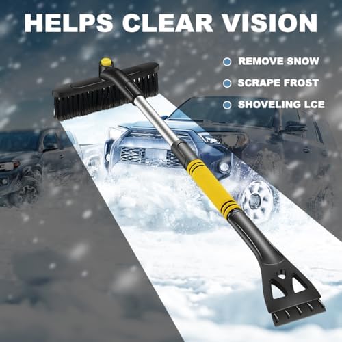 Wevdn Car Snow Brush with Ice Scraper, Detachable Stretchable Snow Scraper with - Image 3