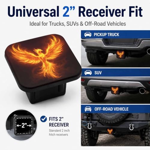 Fire Bird Hitch Cover Receiver Tube Hitch Plug, Tool-Free Install Tow Hitch - Image 4