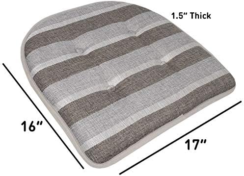 Sweet Home Collection Chair Cushion Memory Foam Pads Tufted Slip Non Skid - Image 3