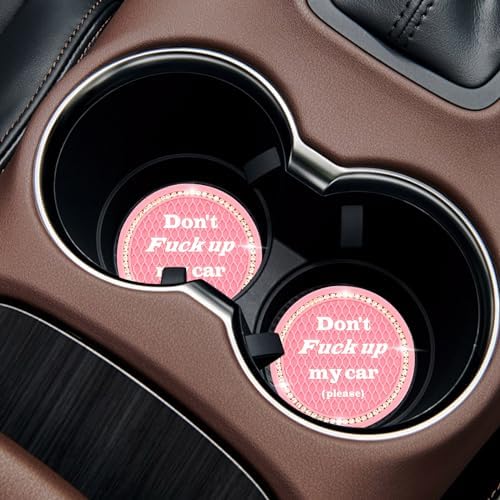 4 PCS Bling Car Cup Coaster, 2.75 Inch Anti-Slip Cup Holder Insert Coasters - Image 4