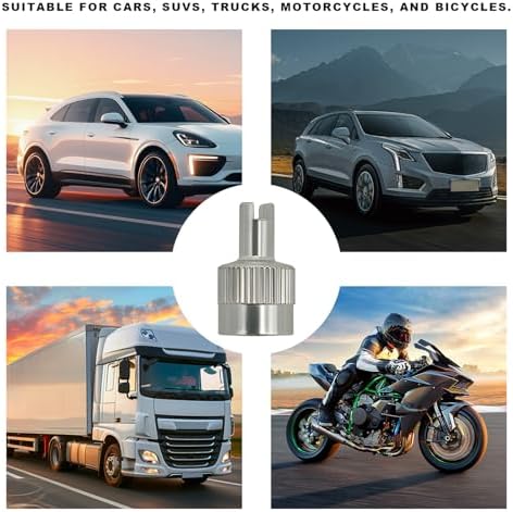 6 PCS Tire Valve Stem Caps, Nickel-Plated Metal Tyre Dust Caps - Image 6