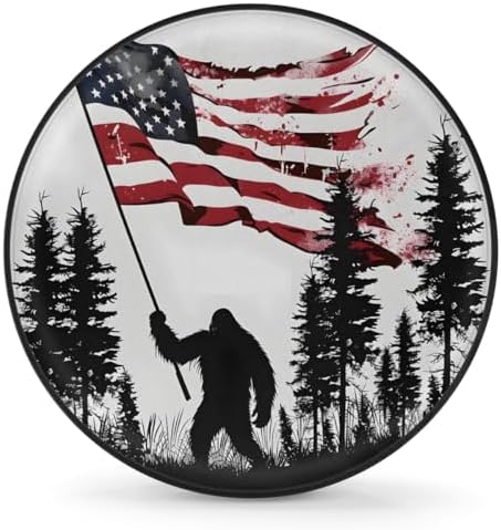 Rv Spare Tire Cover Wheel Bigfoot Flag Mountai Fun Tire Covers Wheel Protectors by FengQuGou