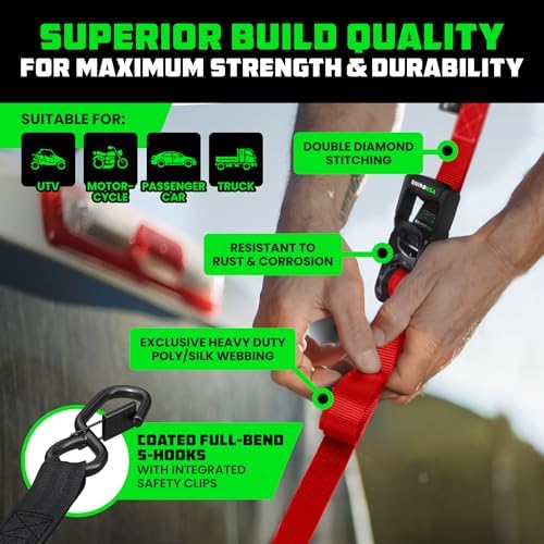 Rhino USA Heavy Duty Ratchet Tie Downs - Image 4