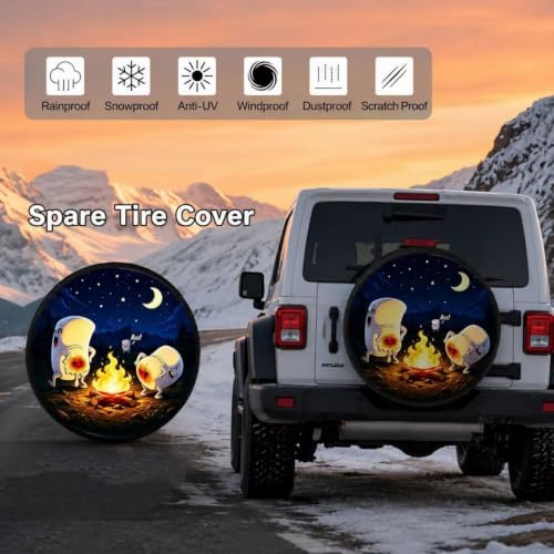 Spare Tire Cover with Marshmallow Campfire Wheel Protectors Weatherproof Spare - Image 2