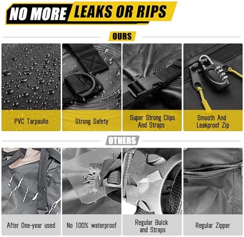 ARKSEN Extra-Wide 42 Cubic Feet Waterproof Rooftop Cargo Carrier Bag Heavy Duty - Image 5