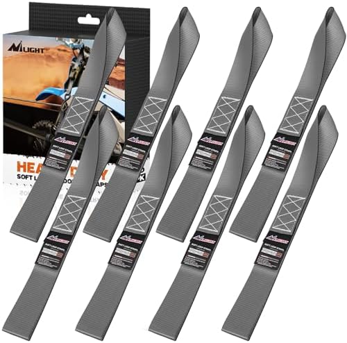 Nilight Soft Loop 1.7"x17" Motorcycle Tie Down Straps 12, 000LBS 8PK Grey by Nilight
