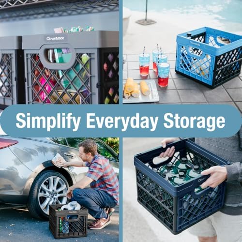 CleverMade Collapsible Milk Crate - 25L - Obsidian - Image 4