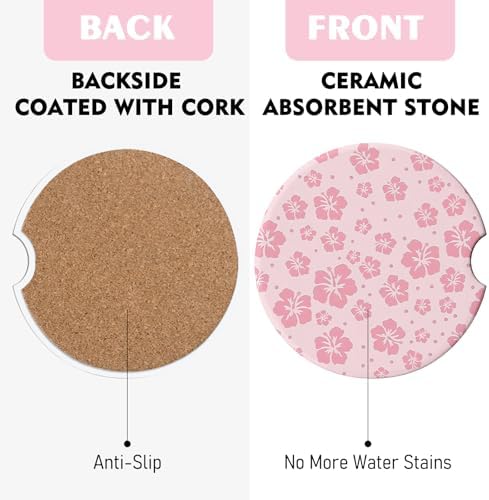 2 Pack Car Coasters for Cup Holders, Cute Car Accessories Interior - Image 2