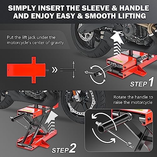 DNA Motoring Motorcycle Lift, 1100 LBS Scissor Jack - Image 6