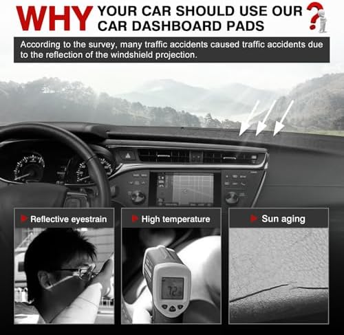 Autorder Dashboard Cover Mat for Toyota Avalon 2013-2018 Accessories Dash Cover - Image 2