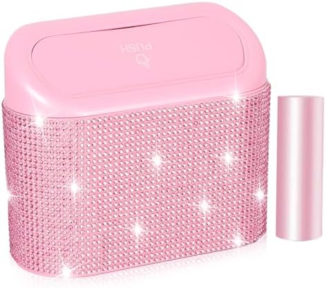 NBTEPEM Bling Pink Car Trash Can by NBTEPEM