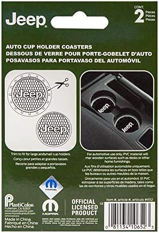 Plasticolor 000652R01 Jeep Logo Auto Car Truck SUV Cup Holder Coaster 2-Pack - Image 4