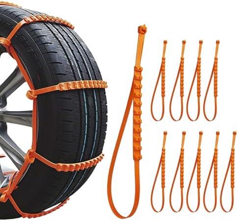 10PCS Anti-Slip Snow Tire Chains, Reusable Zip Tie Snow Chains by Unknown