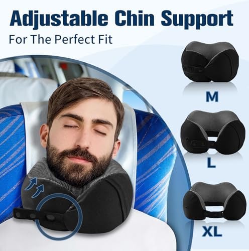 Cirorld Neck Pillow for Traveling, Travel Pillows for Airplanes Pure Black - Image 3