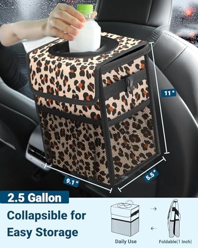 Capolo Car Trash Can with Lid, Leakproof Car Garbage Can - Image 2