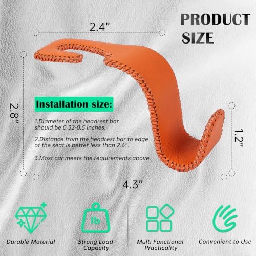Car Seat Headrest Hook 55lb Heavy Duty Metal Hanger - Image 6