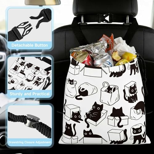 Playful Black Cat Car Trash Bag - Image 4