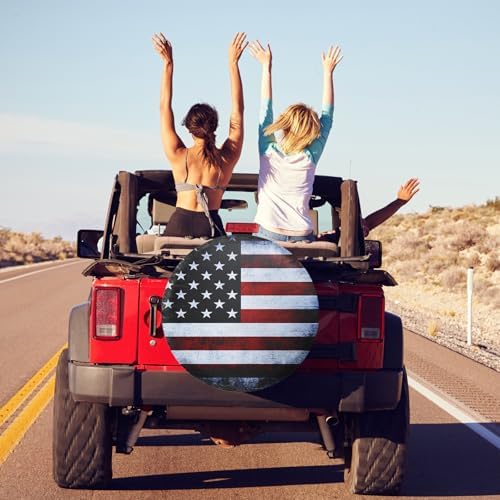 Spare Tire Cover American Flag Polyester Universal Waterproof Corrosion - Image 2