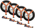VEVOR Car Tie Down Straps Kit, Lasso Style 2" x 120" Tire Straps, 5512 LBS by VEVOR