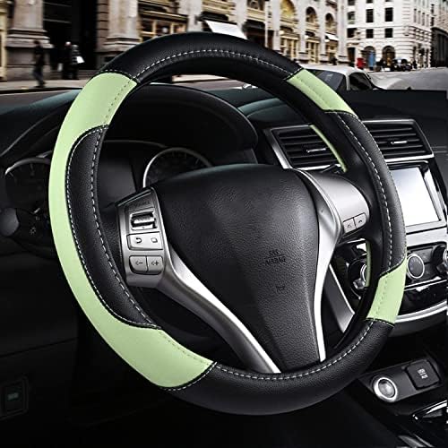Leather Car Steering Wheel Cover, Universal Fit by Szttswamp