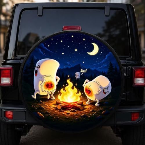 Spare Tire Cover with Marshmallow Campfire Wheel Protectors Weatherproof Spare - Image 6