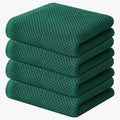 Kitinjoy 100% Cotton Waffle 4-Pack Kitchen Towels, Dark Green by Kitinjoy