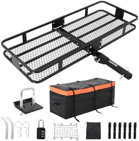 GarveeTech 60 in x24 in x6 in Hitch Cargo - 500 LB Capacity Basket w/Security by GarveeTech