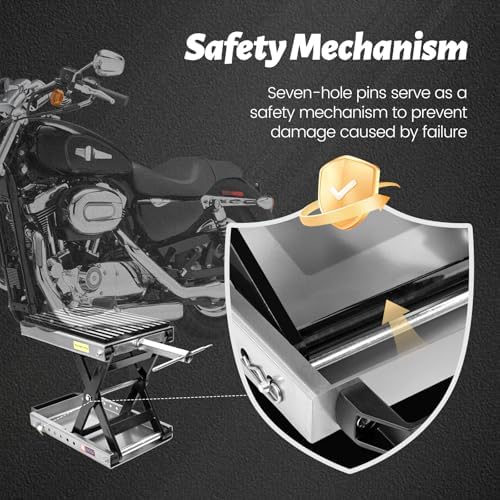 1500 LBS Motorcycle Jack, Thickened 0.48" Rubber Pad Motorcycle Stand Lift - Image 4