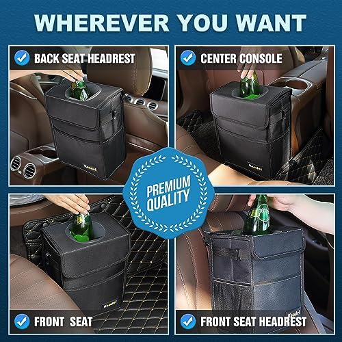 K KNODEL Car Trash Can with Lid, Car Garbage, Bin and Bag - Image 5