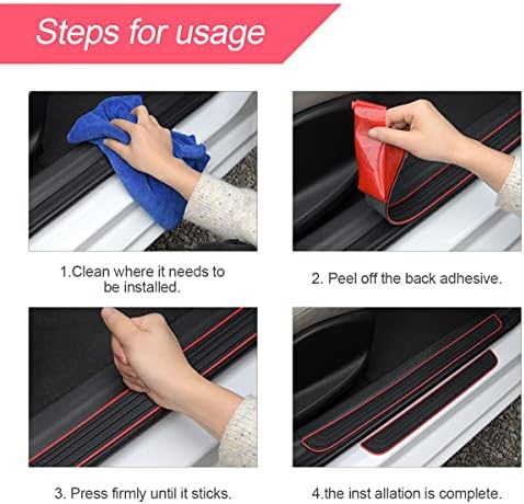 4PCS Car Door Sill Plate Protectors, Auto Door Entry Guards Sill Scuff Cover - Image 5