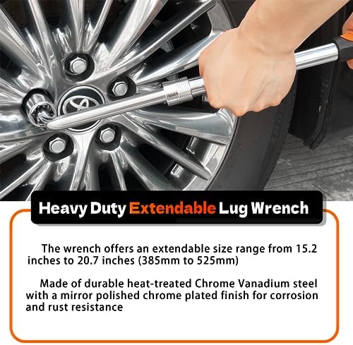Telescoping Lug Wrench with Pouch, High Torque CR-V Steel - Image 3