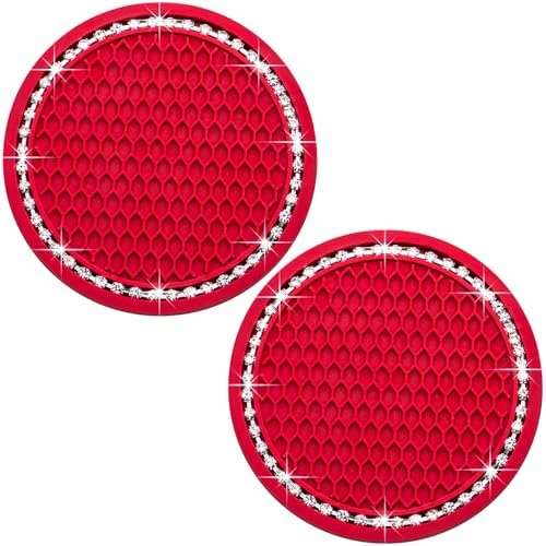 2PCS Bling Cup Holder Coaster, 2.75 Inch Auto Car Cup Holder Insert Coasters by MEAJOO