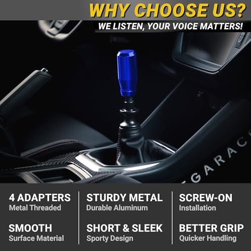 JDM Style Shift Knob for Gear Stick Shifter, 5 6 Speed Manual, Royal Blue - Image 4