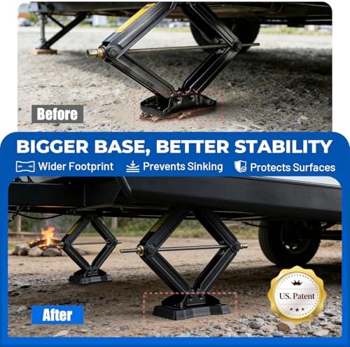 ROBLOCK RV Stabilizer Jack Pads 4 Pack, Heavy Duty Rubber Scissor Jack Leveling - Image 5