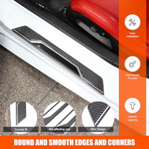 2PCS Car Door Sill Protector, Automotive Door Entry Guard Compatible - Image 4